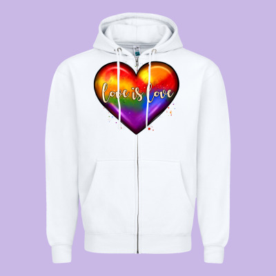 Love Is Love Heart Zipper Hoodie Designed By Jahusdesignshop