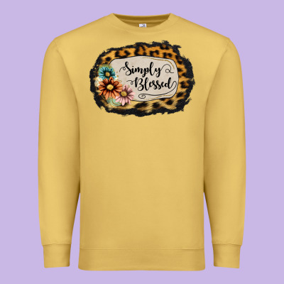Simply Blessed Premium Sweatshirt Designed By Jasminsmagicworld