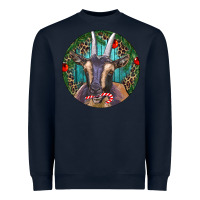Navy Dark Goat Christmas Heavyweight Sweatshirt - RanaPortraitStore