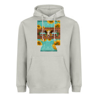 Moon Dust mom hereford cattle sunflowers on tooled leather regular can cooler Heavyweight Hoodie - BarkalooDesign