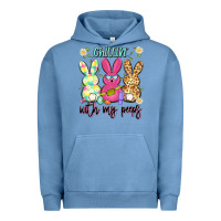 Pigment Pebble Blue chillin' with my peeps Urban Hoodie - Artiststas