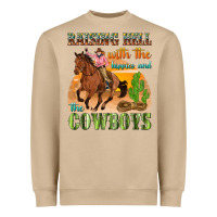 Mushroom raising hell with the hippies and the cowboys Heavyweight Sweatshirt - texasbilliewilder