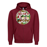 Burgundy Christmas all i want for christmas is a cow Zipper Hoodie - Artiststas