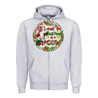 Heather Grey Christmas all i want for christmas is a cow Zipper Hoodie - Artiststas