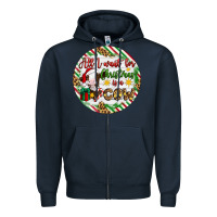 Navy Christmas all i want for christmas is a cow Zipper Hoodie - Artiststas