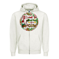 Oatmeal Heather Christmas all i want for christmas is a cow Zipper Hoodie - Artiststas