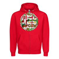 Red Christmas all i want for christmas is a cow Zipper Hoodie - Artiststas