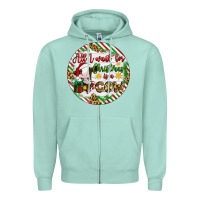 Seafoam Christmas all i want for christmas is a cow Zipper Hoodie - Artiststas