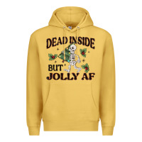 Antique Gold dead inside but jolly af Premium Hoodie - MaliasSmallBusiness
