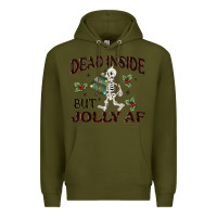 Army Green dead inside but jolly af Premium Hoodie - MaliasSmallBusiness
