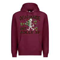 Burgundy dead inside but jolly af Premium Hoodie - MaliasSmallBusiness