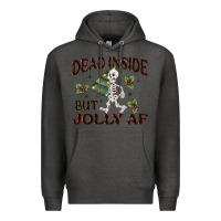 Charcoal Heather dead inside but jolly af Premium Hoodie - MaliasSmallBusiness
