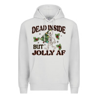 Dove Grey dead inside but jolly af Premium Hoodie - MaliasSmallBusiness