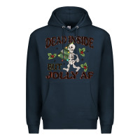 Navy dead inside but jolly af Premium Hoodie - MaliasSmallBusiness