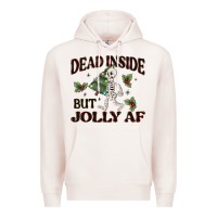 Pale Pink dead inside but jolly af Premium Hoodie - MaliasSmallBusiness