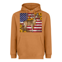 Meerkat Western American Flag And Deer Heavyweight Hoodie - LillyAllenDesigns