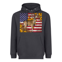 Smoke Western American Flag And Deer Heavyweight Hoodie - LillyAllenDesigns