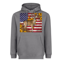 Storm Western American Flag And Deer Heavyweight Hoodie - LillyAllenDesigns