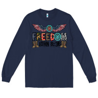 Navy freedom john Long Sleeve Tee - CowhideDigitalArt