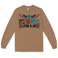 Toasted Coconut freedom john Long Sleeve Tee - CowhideDigitalArt