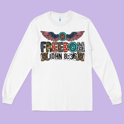 Freedom John Long Sleeve Tee Designed By Cowhidedigitalart