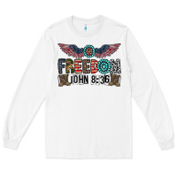 White freedom john Long Sleeve Tee - CowhideDigitalArt