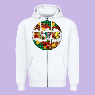 Christmas Believe Zipper Hoodie Designed By Artiststas