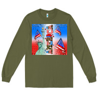 Army Green american flag  and america Long Sleeve Tee - AdoDesignShop