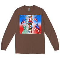 Chestnut american flag  and america Long Sleeve Tee - AdoDesignShop