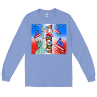 Colony Blue american flag  and america Long Sleeve Tee - AdoDesignShop