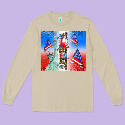 American Flag  And America Long Sleeve Tee Designed By Adodesignshop