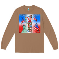 Toasted Coconut american flag  and america Long Sleeve Tee - AdoDesignShop
