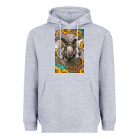 Heather Grey Western Navajo Churro Sheep Heavyweight Hoodie - LillyAllenDesigns