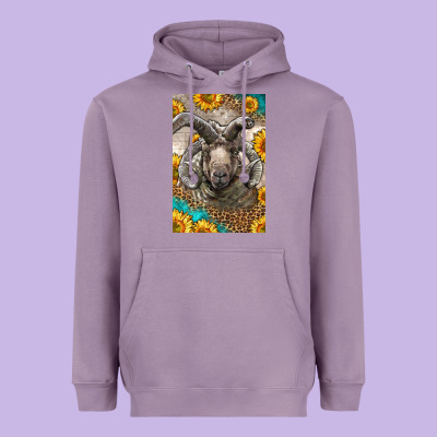 Western Navajo Churro Sheep Heavyweight Hoodie Designed By Lillyallendesigns