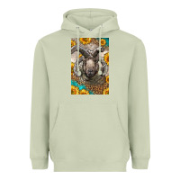 Matcha Western Navajo Churro Sheep Heavyweight Hoodie - LillyAllenDesigns