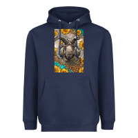 Navy Western Navajo Churro Sheep Heavyweight Hoodie - LillyAllenDesigns