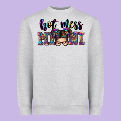 Mess Mini Messy Bun Heavyweight Sweatshirt Designed By Zillion Design Studio