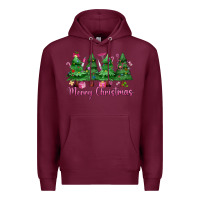 Burgundy Merry Christmas Nurse trees Premium Hoodie - MaliasSmallBusiness