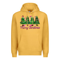 Mustard Merry Christmas Nurse trees Premium Hoodie - MaliasSmallBusiness