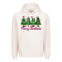 Pale Pink Merry Christmas Nurse trees Premium Hoodie - MaliasSmallBusiness