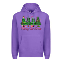 Purple Merry Christmas Nurse trees Premium Hoodie - MaliasSmallBusiness