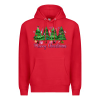 Red Merry Christmas Nurse trees Premium Hoodie - MaliasSmallBusiness