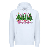 White Merry Christmas Nurse trees Premium Hoodie - MaliasSmallBusiness