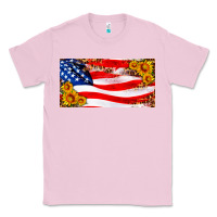 Bubblegum Pink usa flag and sunflower license plate Classic Tee - HRA Design Shop