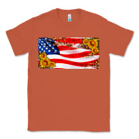 Copper usa flag and sunflower license plate Classic Tee - HRA Design Shop