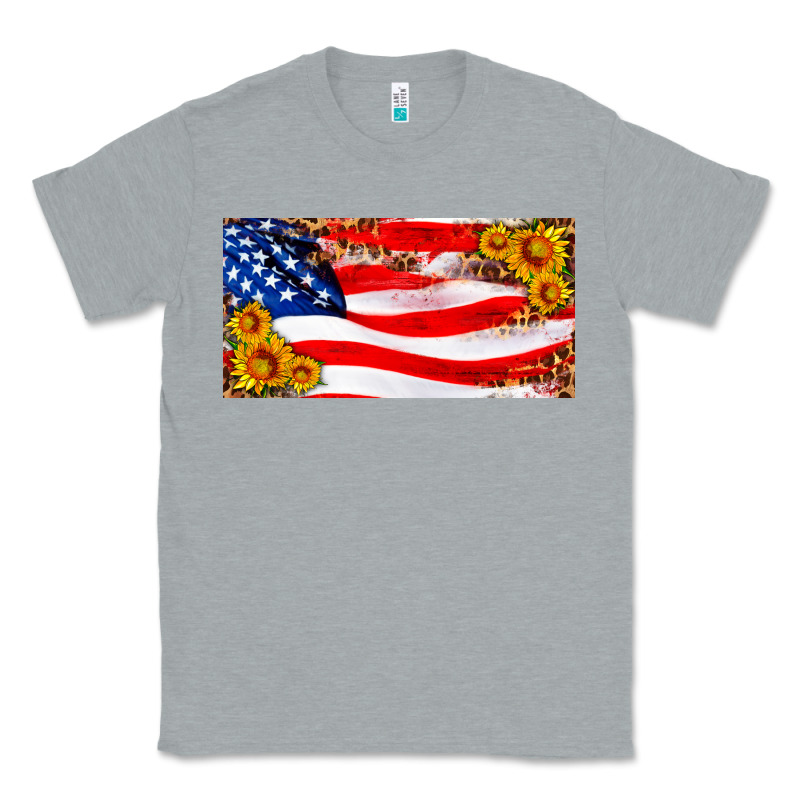 Usa Flag And Sunflower License Plate Classic Tee by HRA Design Shop | Teevron