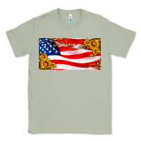 Matcha usa flag and sunflower license plate Classic Tee - HRA Design Shop