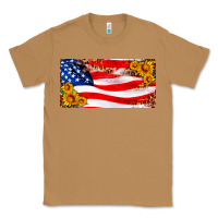 Toasted Coconut usa flag and sunflower license plate Classic Tee - HRA Design Shop