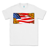 White usa flag and sunflower license plate Classic Tee - HRA Design Shop