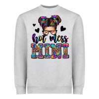 Heather Grey mess mini messy bun Heavyweight Sweatshirt - Zillion Design Studio